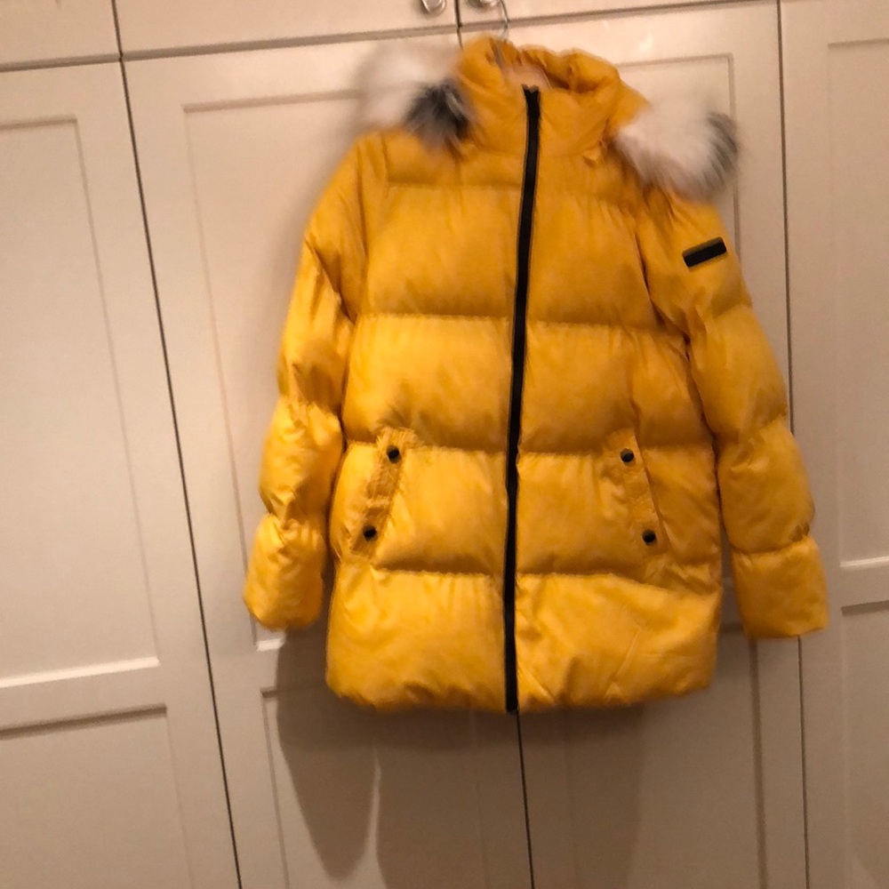 Sam Edelman new yellow puffer coat jacket yellow